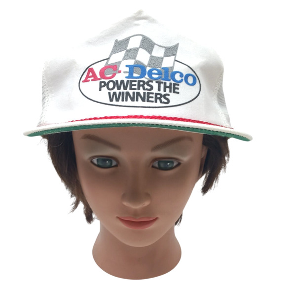VINTAGE AC DELCO POWERS THE WINNERS PRO SHOP TRUCKER FARMER SNAPBACK HAT CAP USA - Picture 1 of 4